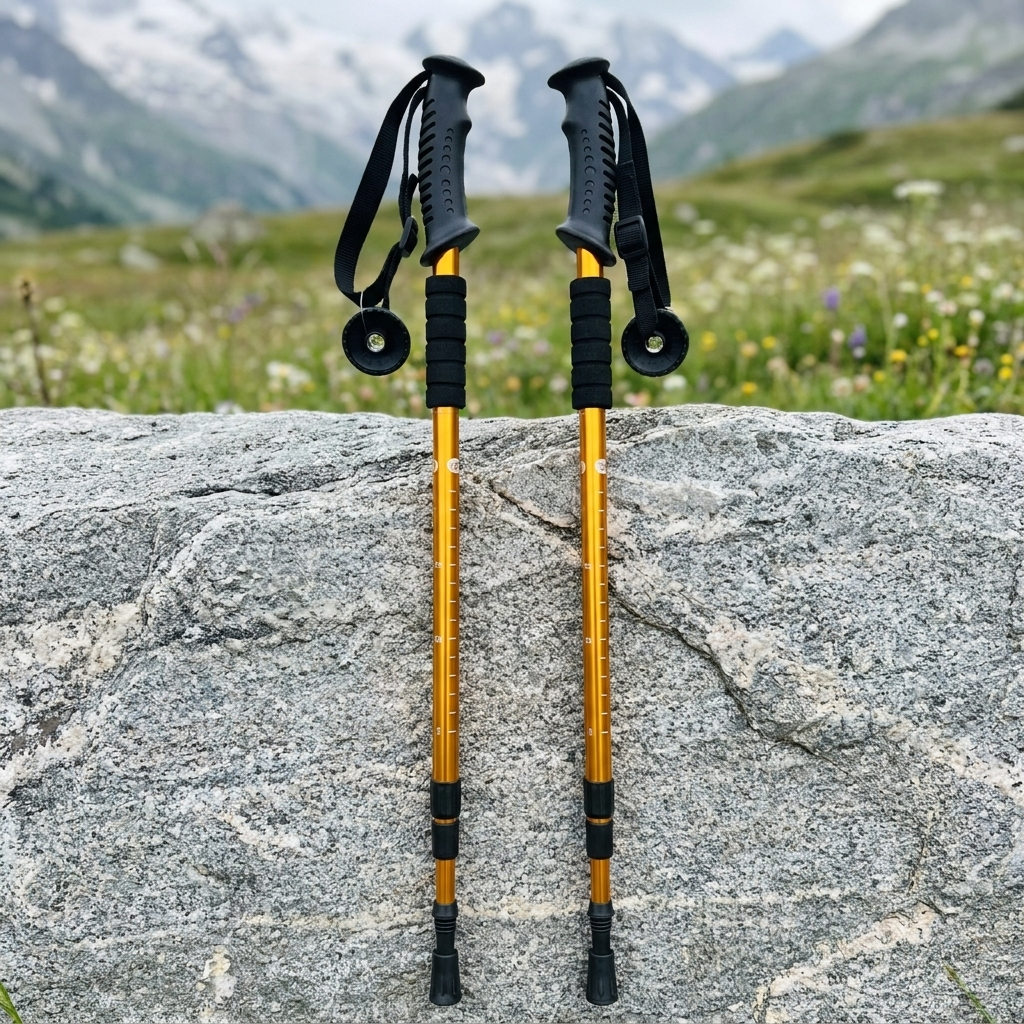 Bergkraft Teleskop-Trekkingstoecke im 2er-Set in Gold