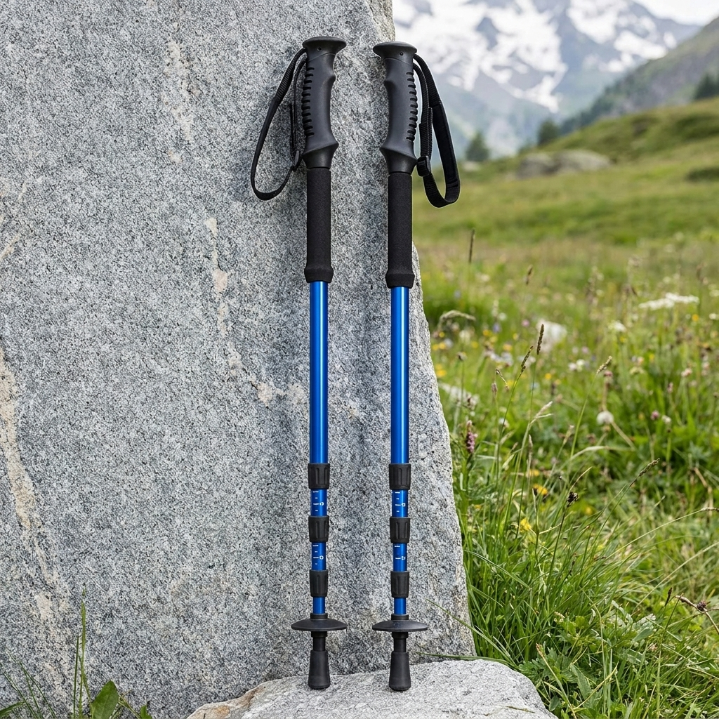 Bergkraft Teleskop-Trekkingstoecke im 2er-Set in Blau